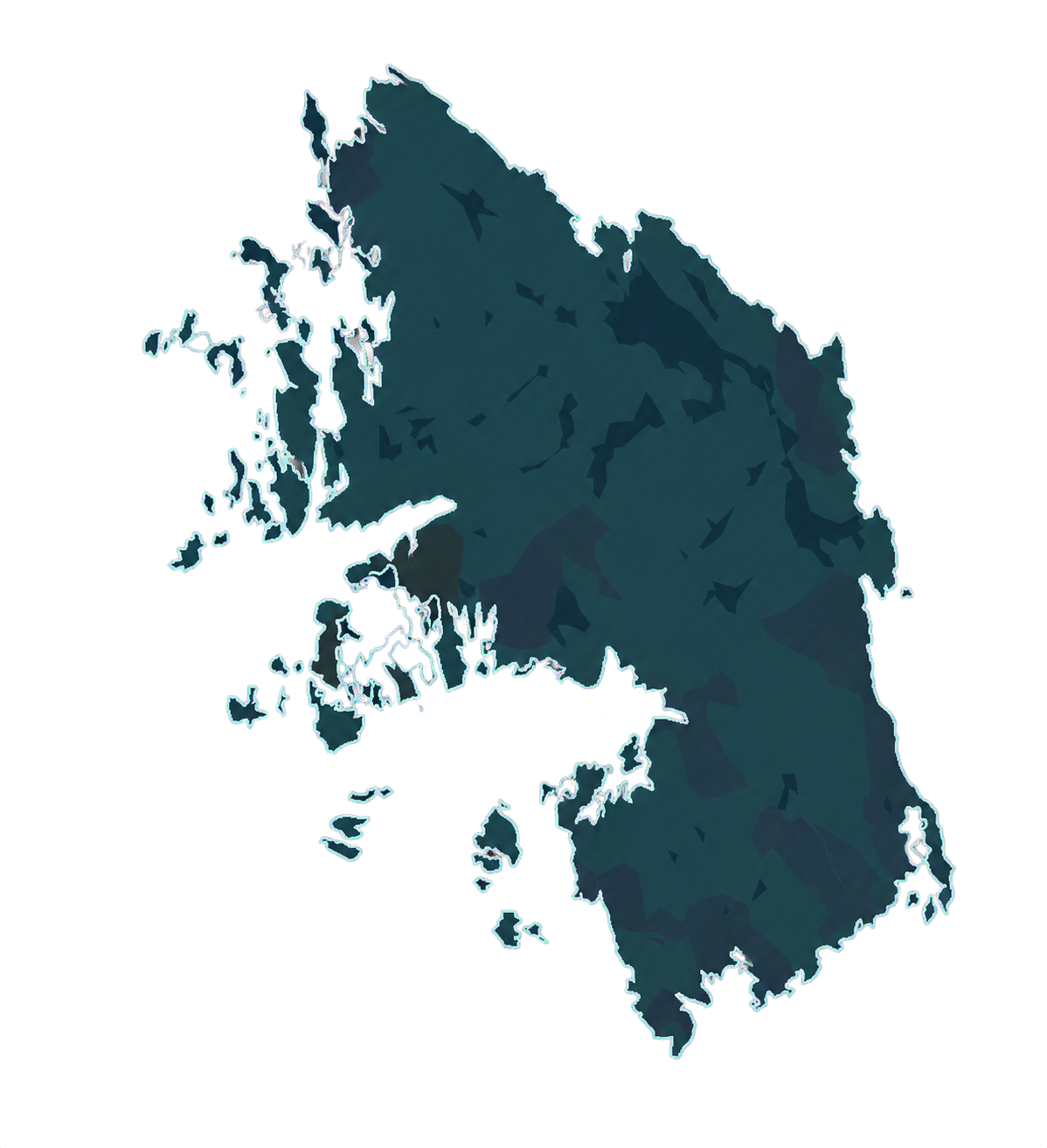 Forenklet kart over Askøy
